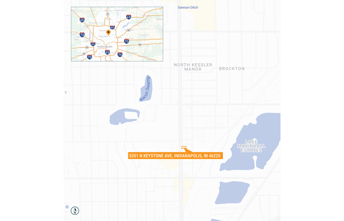 5351 N Keystone Ave Small Map